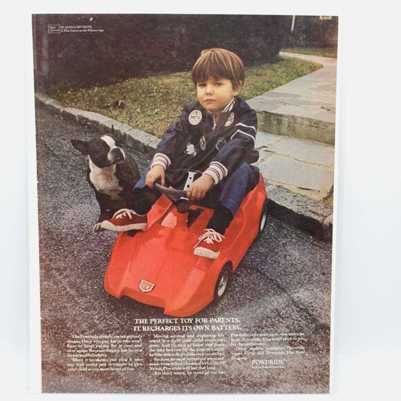 1971 Print Ad Poweride Electric Toy Ride-On Car Boy Dog Eldon Industries Inc - Picture 1 of 1